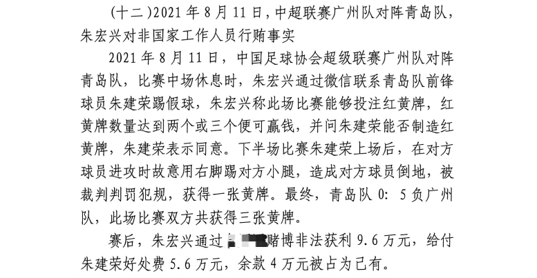 網(wǎng)傳判決書：青島球員朱建榮故意踢對(duì)方小腿，染黃收5.6萬好處費(fèi)