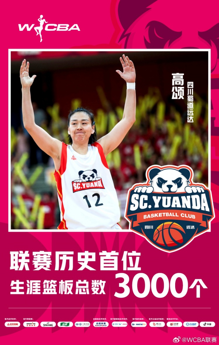 十八載鑄就傳奇！WCBA官方：高頌榮膺聯(lián)賽歷史首位籃板達3000球員